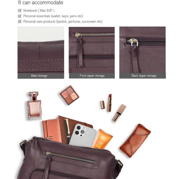 Real Leathers Crossbody Bag - Maroon - Picture 3 of 7